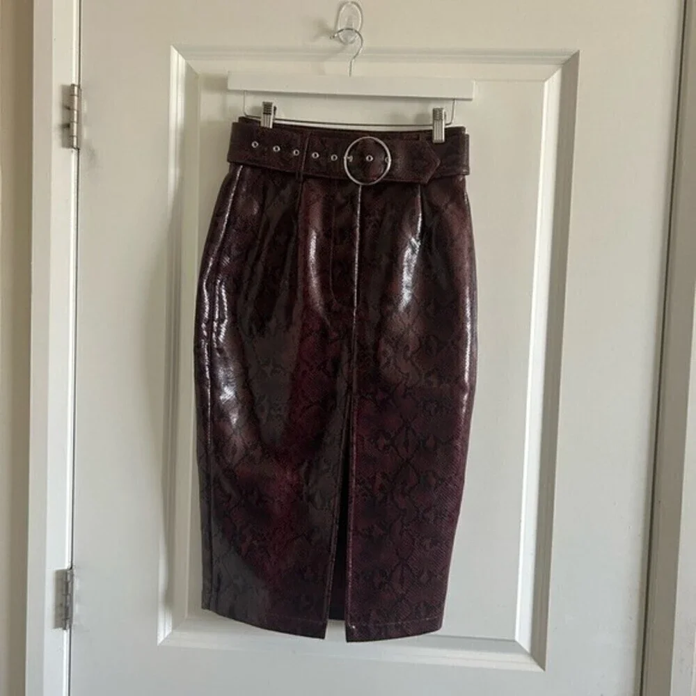 ATOIR Self Defined Skirt in Burgundy Python